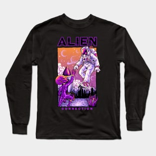 Alien Connection Astronaut - Hand Drawn Long Sleeve T-Shirt